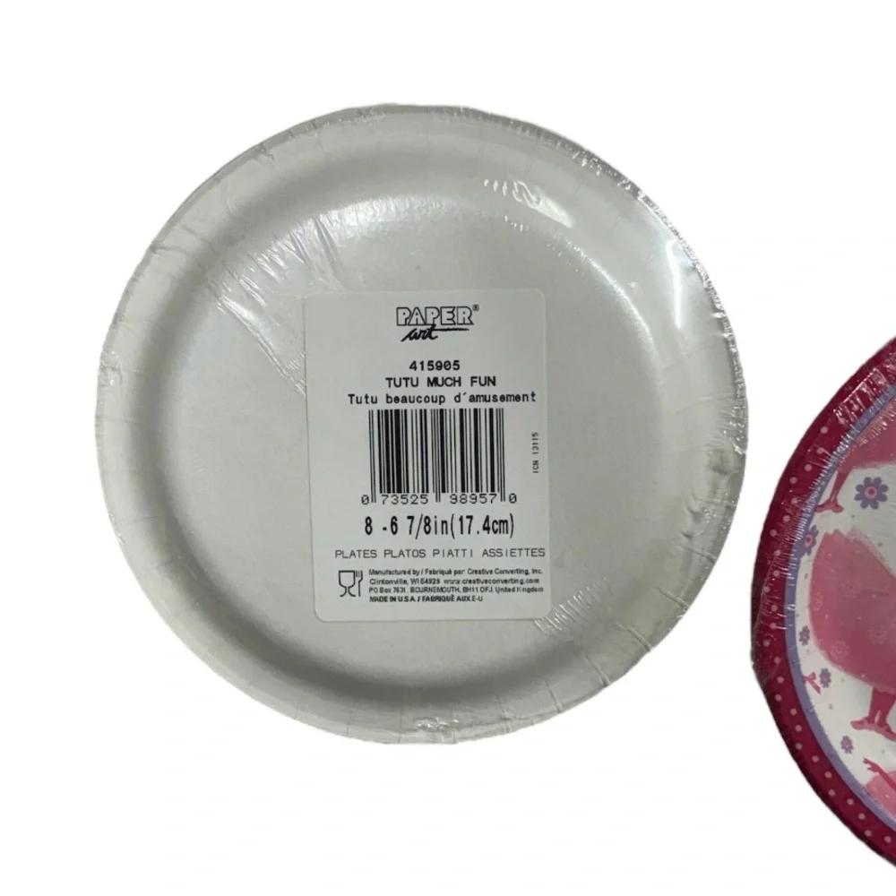 Creative Converting brand 2 sets of 8 ballerina pink themed 16 total plates!